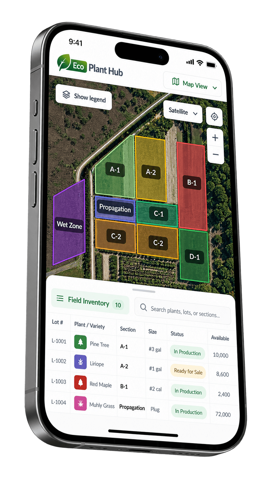 Eco Plant Hub™ on mobile
